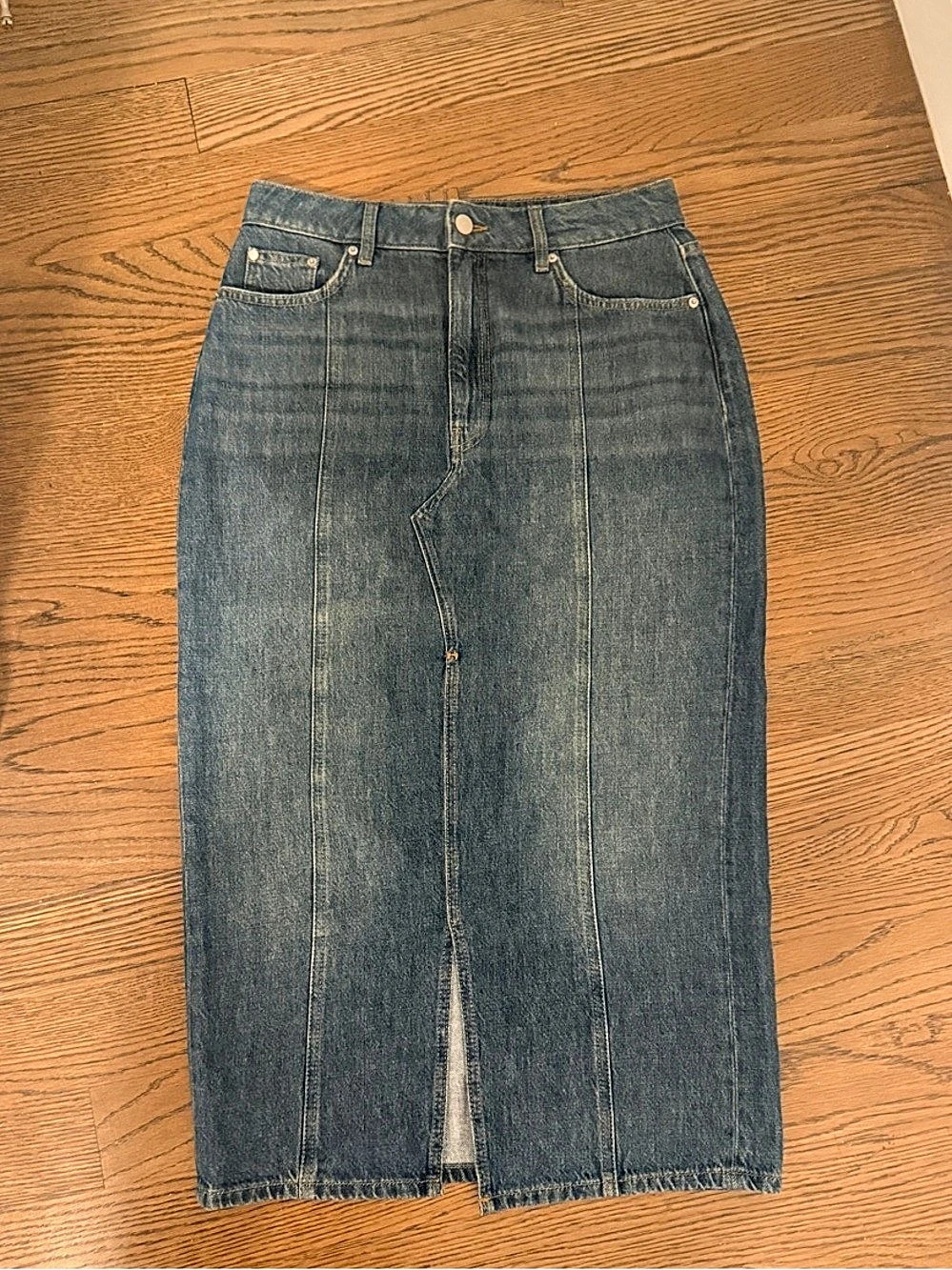 Reiss Denim Midi Skirt Blue Size 8